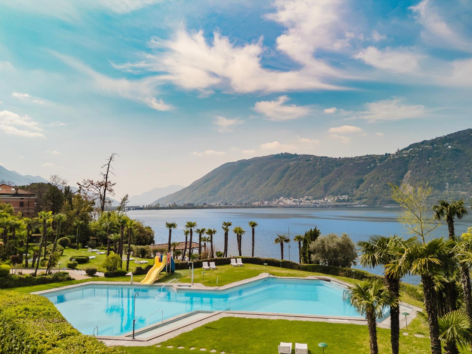 Luganersee, Pool, Strand, Parkplatz, Suite 204 Bissone Εξωτερικό φωτογραφία