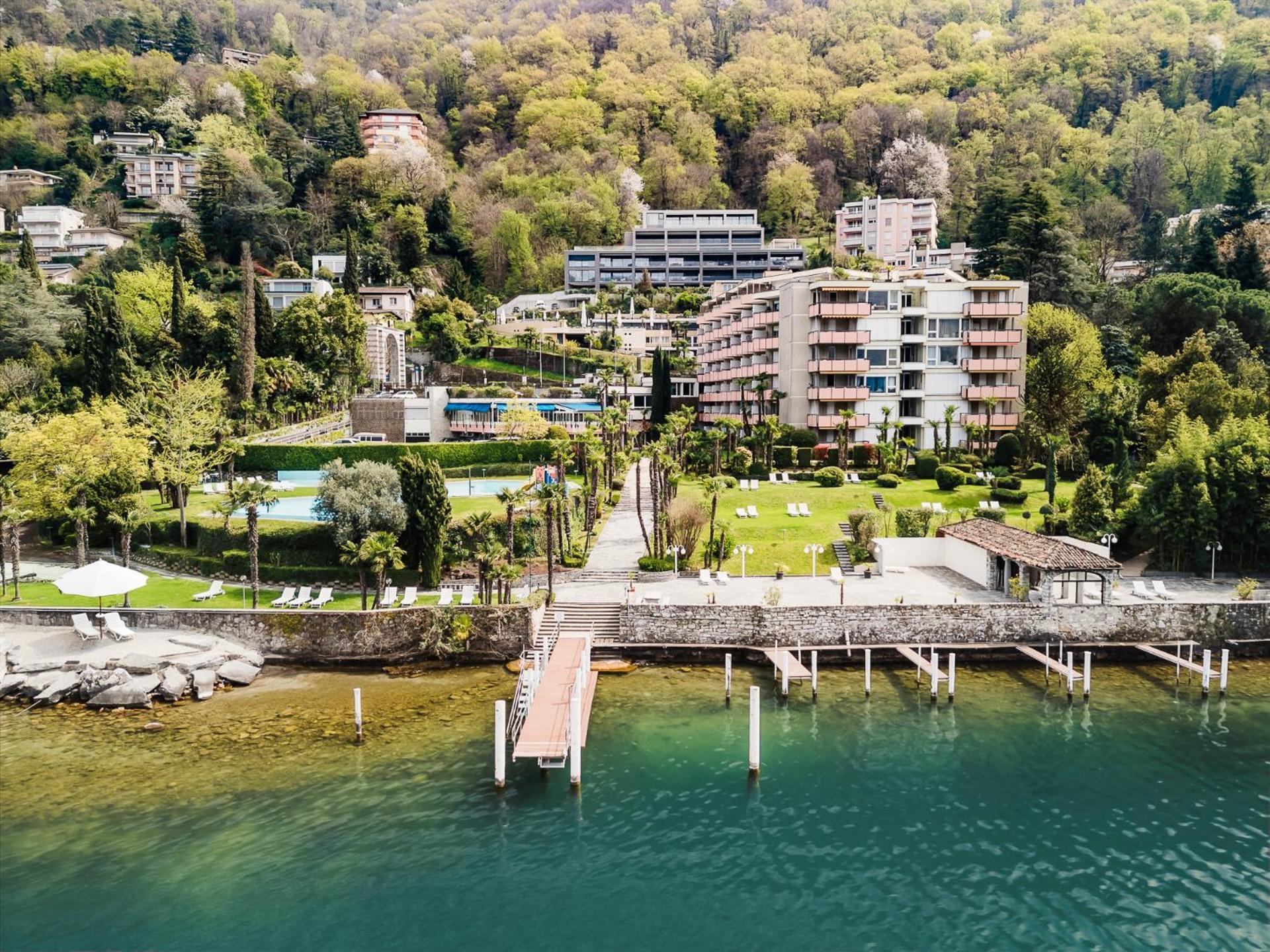 Luganersee, Pool, Strand, Parkplatz, Suite 204 Bissone Εξωτερικό φωτογραφία
