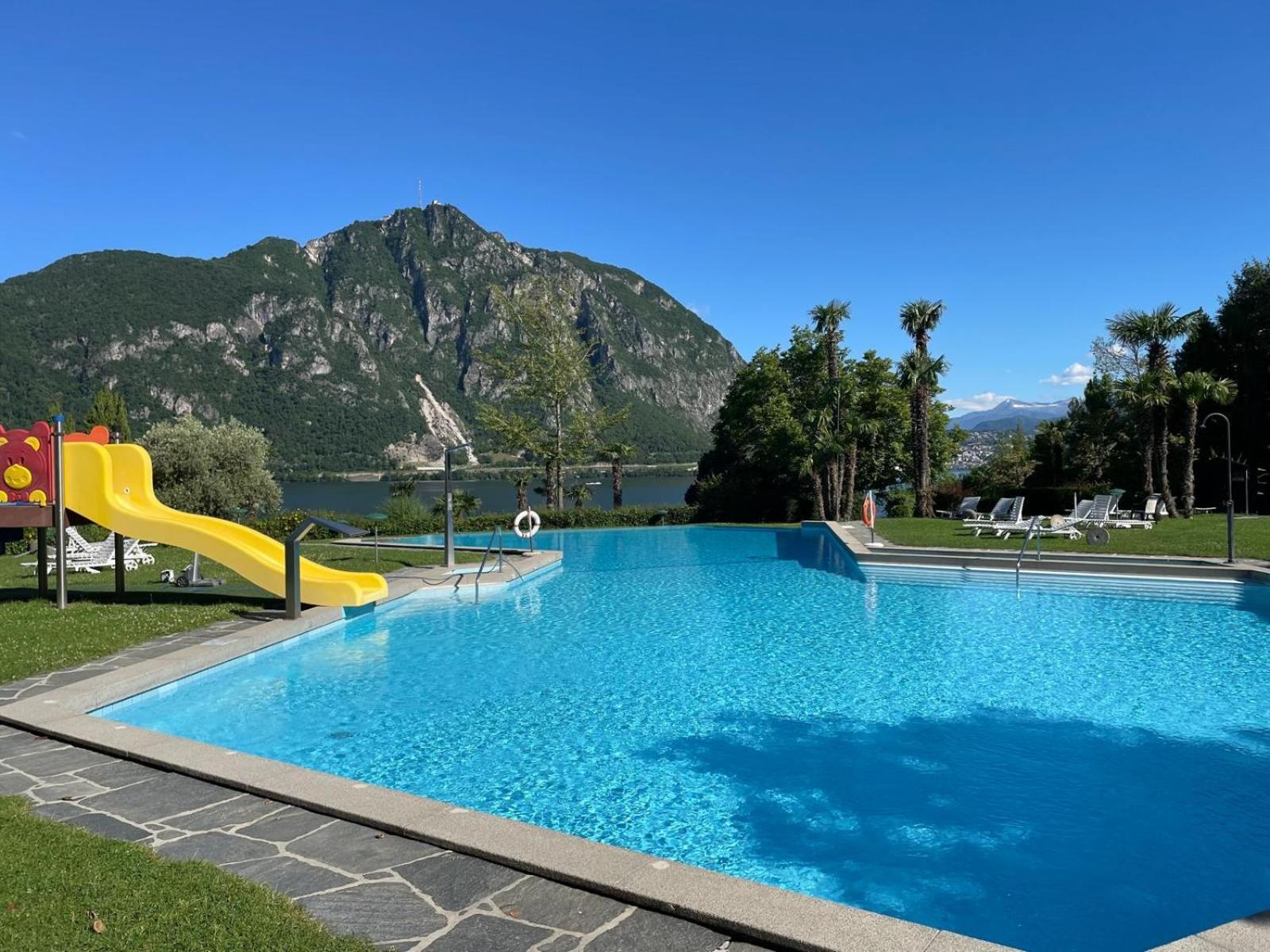 Luganersee, Pool, Strand, Parkplatz, Suite 204 Bissone Εξωτερικό φωτογραφία